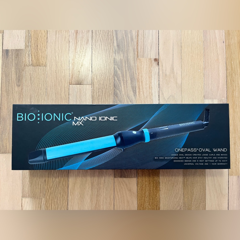 Bio Ionic Nano Ionic OnePass Oval Wand Hair Curler - Aqua/Black